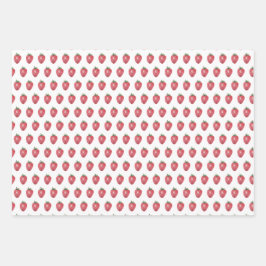 イチゴ水彩手絵を描形 ラッピングペーパーシート