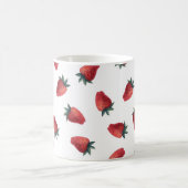 イチゴ水彩:シームレよくはしゃぐームパターン コーヒーマグカップ (中央)