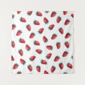 イチゴ水彩：シームレよくはしゃぐームパターン タペストリー (正面)