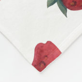 イチゴ水彩：シームレよくはしゃぐームパターン フリースブランケット (角)