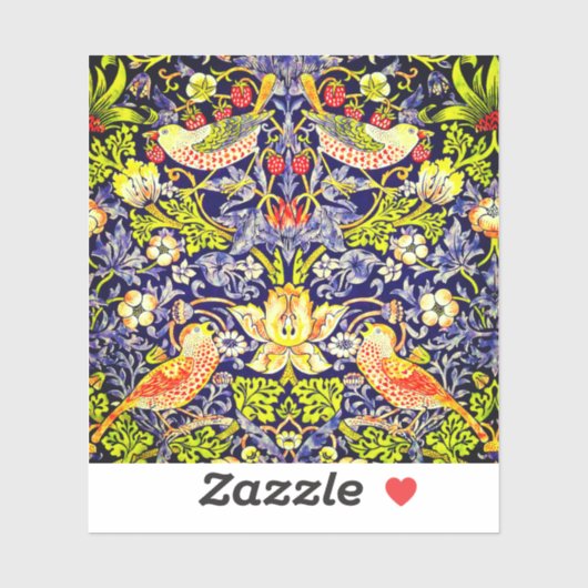 イチゴ泥棒の鳥ウイリアム・モリス シール (シート)