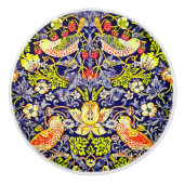 イチゴ泥棒の鳥ウイリアム・モリス セラミックノブ (正面)