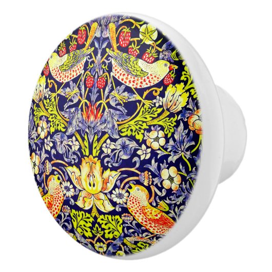 イチゴ泥棒の鳥ウイリアム・モリス セラミックノブ (右)