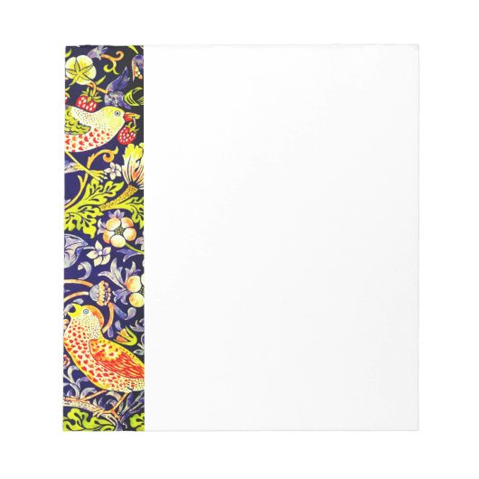 イチゴ泥棒の鳥ウイリアム・モリス ノートパッド (正面)