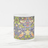 イチゴ泥棒の鳥ウイリアム・モリス フロストグラスマグカップ (中央)