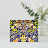 イチゴ泥棒の鳥ウイリアム・モリス ポストカード (スタンド正面)