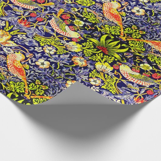 イチゴ泥棒の鳥ウイリアム・モリス ラッピングペーパー (角)