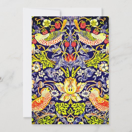 イチゴ泥棒の鳥ウイリアム・モリス 招待状 (正面)