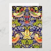 イチゴ泥棒の鳥ウイリアム・モリス 招待状 (正面/裏面)