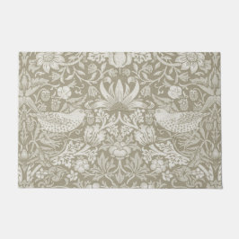 イチゴ泥棒アイボリーウィリアム・モリス ドアマット