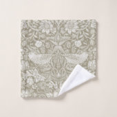 イチゴ泥棒アイボリーウィリアム・モリス バスタオルセット (ウォッシュタオル)