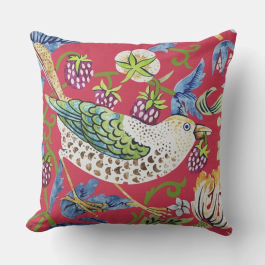 イチゴ泥棒ウィリアム・モリス クッション (正面)