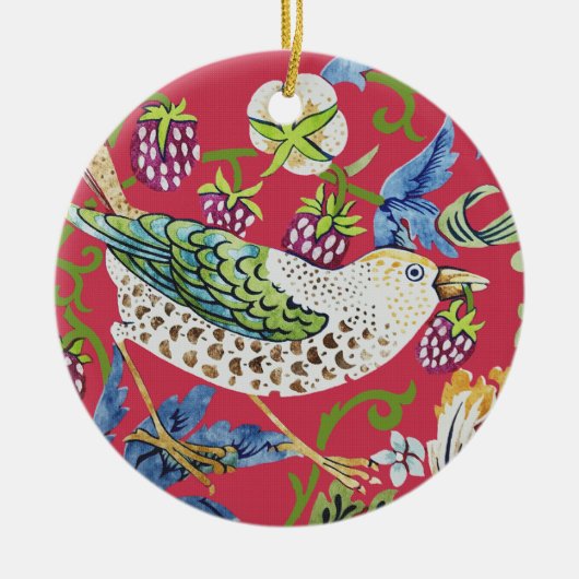 イチゴ泥棒ウィリアム・モリス セラミックオーナメント (正面)