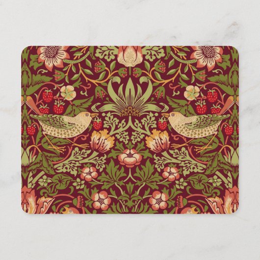 イチゴ泥棒ウエディングレセプションカード エンクロージャーカード (裏面)