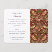 イチゴ泥棒ウエディングレセプションカード エンクロージャーカード (正面)