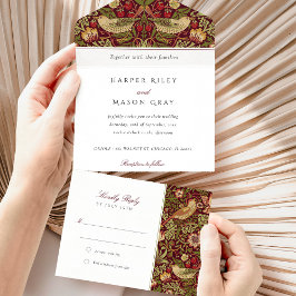 イチゴ泥棒オールインワンティア遠くにRSVP オールインワン招待状