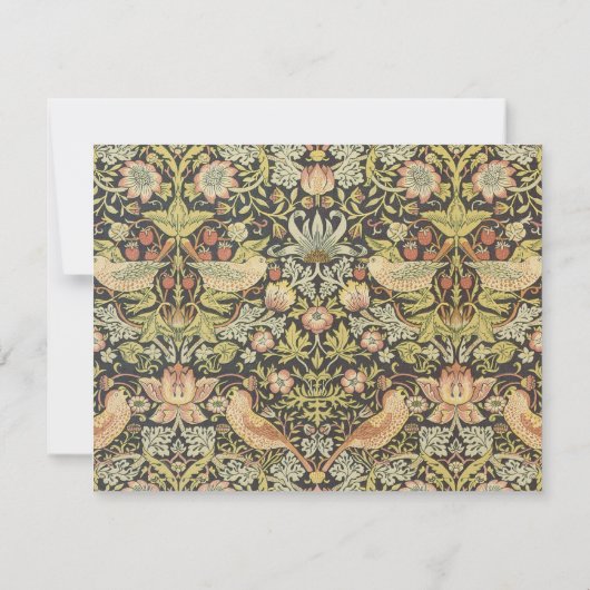 イチゴ泥棒ビンテージ結婚式セット セーブザデート (裏面)