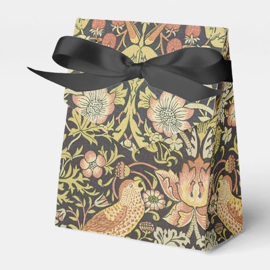 イチゴ泥棒ビンテージ結婚式セット フェイバーボックス (正面サイド)