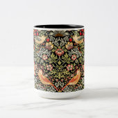 イチゴ泥棒ブラックバックグラウンドウィリアム・モリス ツートーンマグカップ (中央)