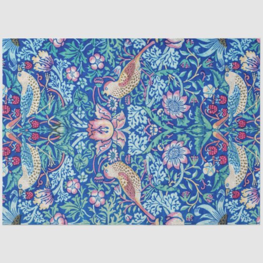 イチゴ泥棒ブルーウィリアムモリスティッシュペーパー 薄葉紙 (正面)