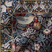 イチゴ泥棒ブルーウィリアムモリス模様 テーブルクロス