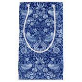 イチゴ泥棒ブルーモノトーンの、ウィリアム・モリス スモールペーパーバッグ (正面)