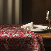イチゴ泥棒レッドウィリアム・モリス花柄 テーブルクロス