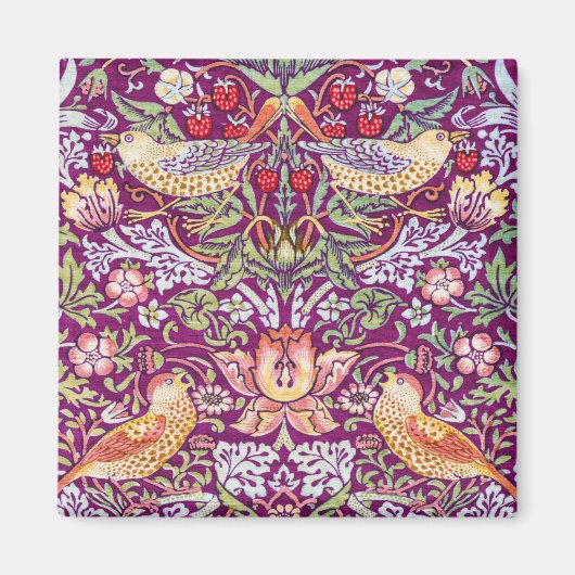 イチゴ泥棒レッド、ウィリアム・モリス マグネット (正面)