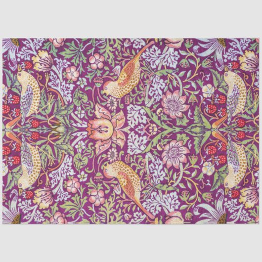 イチゴ泥棒レッド、ウィリアム・モリス 薄葉紙 (正面)