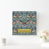 イチゴ泥棒 – ウィリアム・モリスデザイン スクエア壁時計 (ホーム)