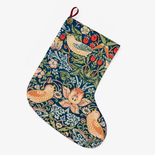 イチゴ泥棒(ウィリアム・モリス著) ラージクリスマスストッキング (正面 (吊り時))