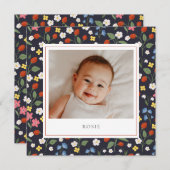 イチゴ海軍ベビー誕生発表 案内状 (正面/裏面)