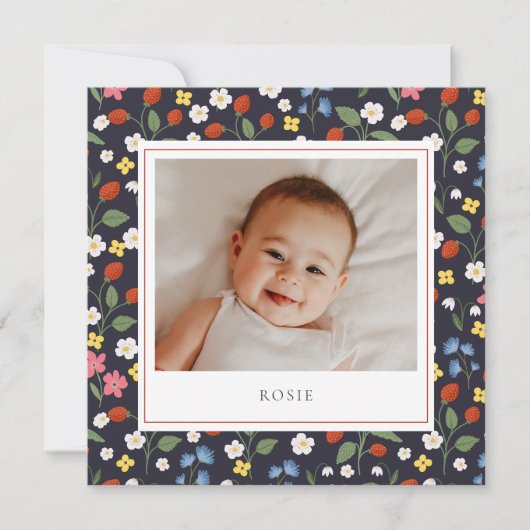 イチゴ海軍ベビー誕生発表 案内状 (正面)