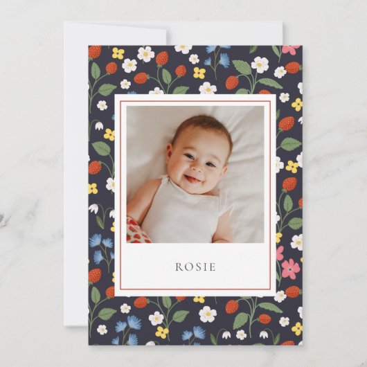 イチゴ海軍ベビー誕生発表 案内状 (正面)