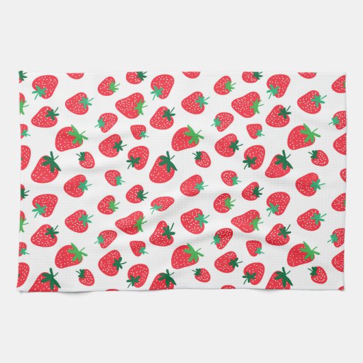 イチゴ満載 キッチンタオル (横)