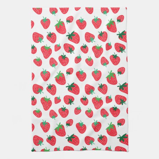 イチゴ満載 キッチンタオル (縦)