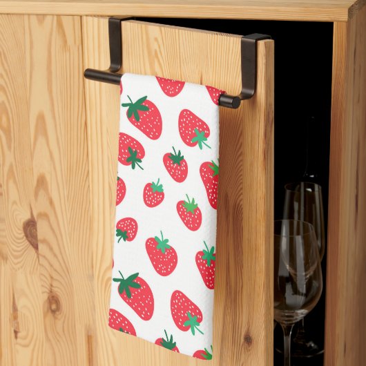 イチゴ満載 キッチンタオル (三つ折り)