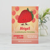 イチゴ漫画誕生日招待状 招待状 (スタンド正面)