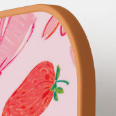 イチゴ漬けボールパドルコケットストロベリー ピックルボールラケット (左詳細)