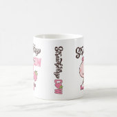 イチゴ牛のかわいいは、かわいい牛のピンクのプリント コーヒーマグカップ (中央)