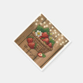 イチゴ甘いバスケット赤ちゃんシャワー スタンダードカクテルナプキン (角)