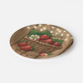 イチゴ甘いバスケット赤ちゃんシャワー ペーパープレート (アングル)