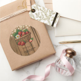 イチゴ甘いバスケット赤ちゃんシャワー ラウンドシール