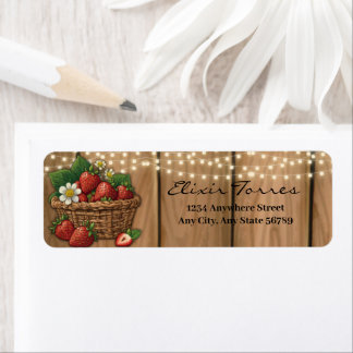 イチゴ甘いバスケット赤ちゃんシャワー ラベル