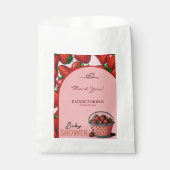 イチゴ甘いピンクバケットベビーシャワー フェイバーバッグ (正面)