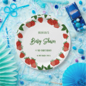 イチゴ甘いフルーツ新鮮な赤ちゃんシャワー女の子 ペーパープレート (パーティー)