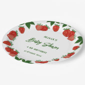 イチゴ甘いフルーツ新鮮な赤ちゃんシャワー女の子 ペーパープレート (アングル)
