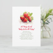 イチゴ甘いベビーガール赤ちゃんシャワー 招待状 (スタンド正面)