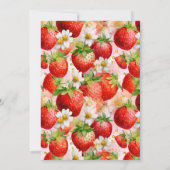 イチゴ甘いベビーガール赤ちゃんシャワー 招待状 (裏面)