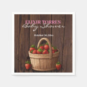 イチゴ甘い木のバスケット赤ちゃんシャワー スタンダードカクテルナプキン (正面)